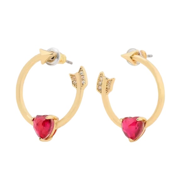Kate Spade Lovestruck Heart And Arrow Hoops. NWOT - Picture 1 of 7